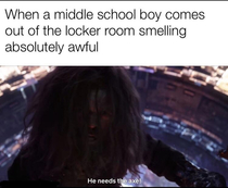 Spray the boy down