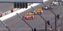 Stalled Indy Car causes crash at start of Grand Prix of Indianapolis today