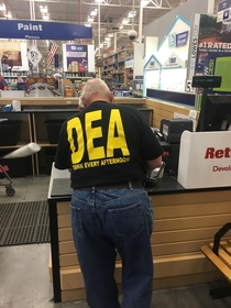 Standing behind a DEA agent at Lowes