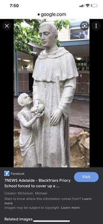 Statue at a local catholic school displayed for a few days before being removedWonder why
