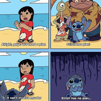 Stitch sad