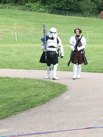 Stormtrooper and Leia at a Celtic festival