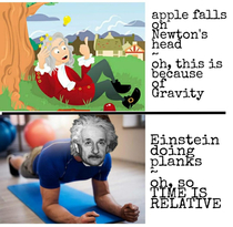 Story behind Theory of Relativity Really glad it was not his leg day