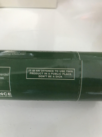 Straight to the point - warning on a smoke grenade