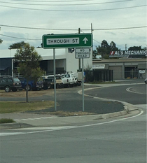 Street in Australia Its Through STREET not Through ROAD