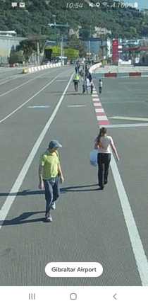 Street view in Gibraltar Some guy checking out this womans arse