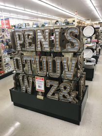 Strolling through hobby lobby and my wife starts giggling