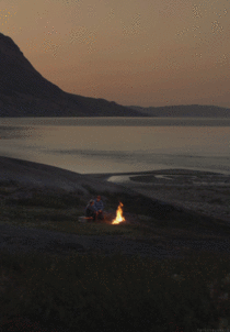 Stunning lakeside fire cinemagraph I stared at it for a few minutes wishing I was there