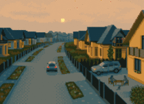 Suburban Holiday  pixel art by me 