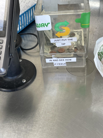 Subways interesting way of getting more tips