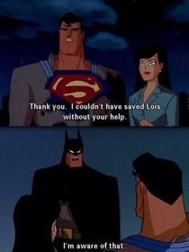 Superman thanks Batman