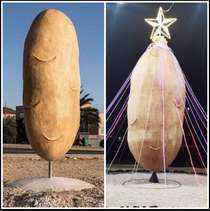 Supposedly this is a potato in Cyprus  They even decorate it for the Xmas