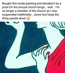 Suspended from church