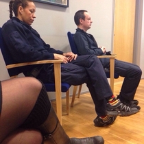 Swedish police in courtroom during trial socks