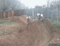 Switching my ride midair on my backyard dirtbike course