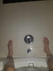 Taking a bath as a  guy