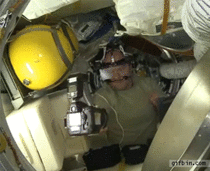Taking a selfie in space