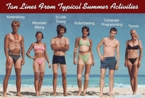 Tan Lines from typical summer activities xpost rprogrammerhumor