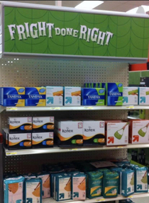Target placed its feminine products in the Halloween aisle