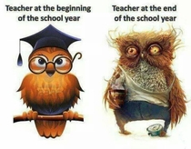 Teacher before and after the school year