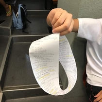 Teacher said we are allow to bring single side paper for notes during final