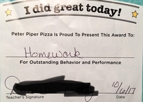 Teacher sent this home with our kindergartner Weve always been proud of our son Homework