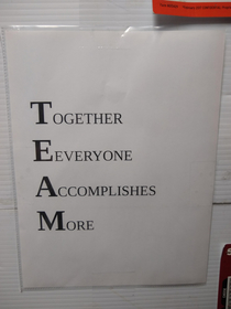 TEAM signs put up at my work today An attempt was made