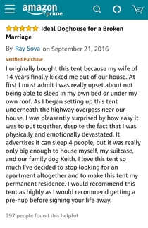 Tent review from Amazon made my day