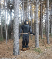 Terrified motorists who claimed to see an eight-foot tall red-eyed Bigfoot while driving through North Carolina forest at night have been told they were right as homeowner owns up to bizarre prank