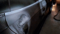 Tesla Model S opening door handles covered with ice 