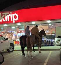 Texas - where its almost freezing temperatures and youll still saddle up and ride to the local QT for a six-pack