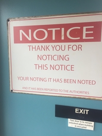 Thank you for noticing sign