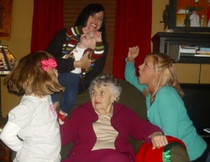 Thanksgiving Circa  I miss my grandma so much but this picture that captured the chaos of my son almost slipping out from my sisters hands still makes me laugh out loud