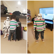 That moment you realise your daughter is the same size as your Storm Troopers