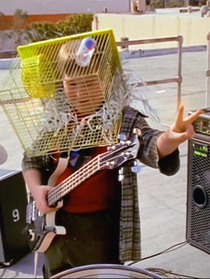 That time beans got the hamster cage stuck on his head but he still showed up to the rooftop concert
