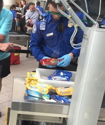 That time I saw someone try to smuggle  boxes of cookies out of the Orlando Airport and was treated like a drug lord