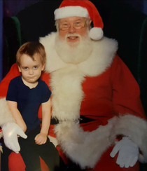 That year I had to bribe my boy with  hash browns to sit on Santas lap