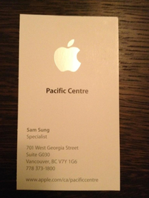 Thats a rather unfortunate name for an Apple Store employee
