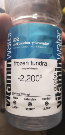 Thats some really cold vitamin water