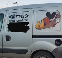 The advertising on this pest control van