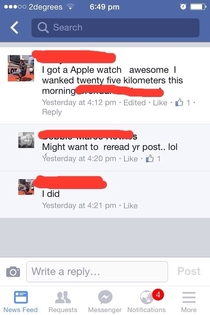 The Apple watch marathon X-Post from Cringepics