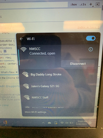 The available networks in my community college science lab
