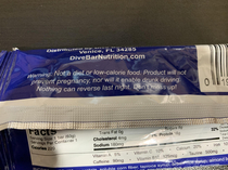 The best disclaimer on a protein bar out there