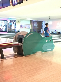 The best part is when the hippo poops out the bowling ball