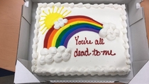 The cake I took to work on my last day