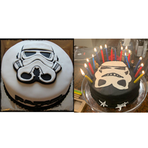 The cake my mom wanted to make vs the cake she actually made I think she did great