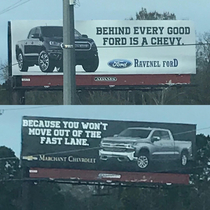 The car dealership billboard shade game is strong outside of Charleston SC