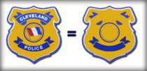 The Cleveland Police badge has a pig on it CANNOT UNSEE
