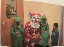 The clown mask my dad wore to my elementary school costume party  years ago