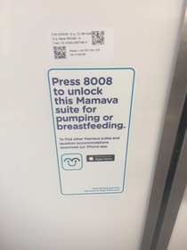 The code to get into this breastfeeding pod is boob